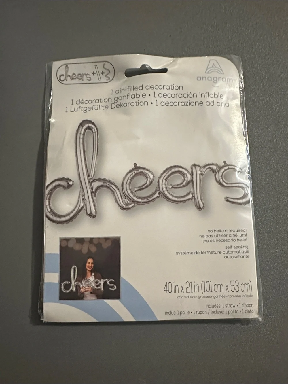 'Cheers' Silver Party Balloon Decoration